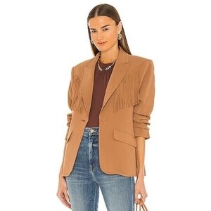 Cinq a Sept 5 à 7 Dani Cinnamon Tan Fringe Western Boho Blazer 4‎